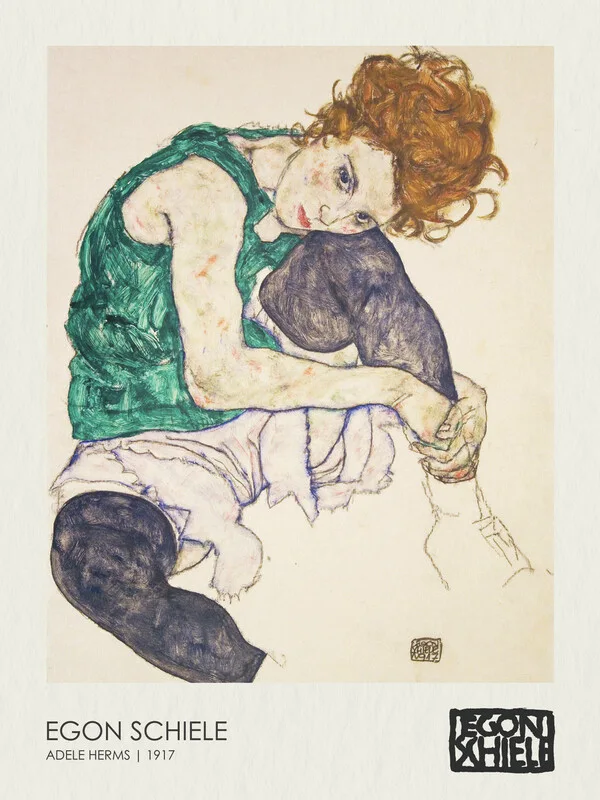 Plakát Seated Woman - Adele Herms