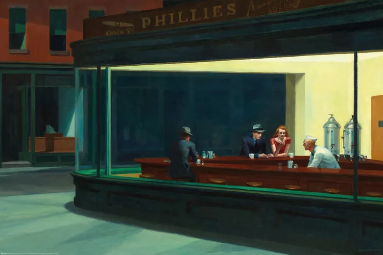 Plakát Edward Hopper - Noční ptáci